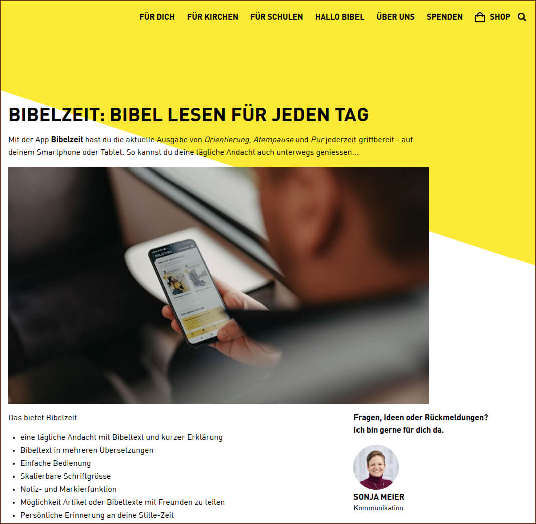App Bibelzeit: Bibel lesen für jeden Tag von Bibellesebund.ch