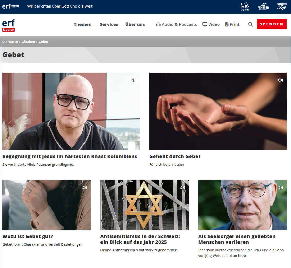 ERF-Medien.ch_ Radiobeiträge, Podcasts zum Thema beten
