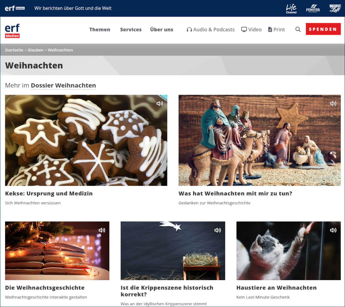 Weihnachten im christlichen Radio Life Channel, ERF-Medien.ch